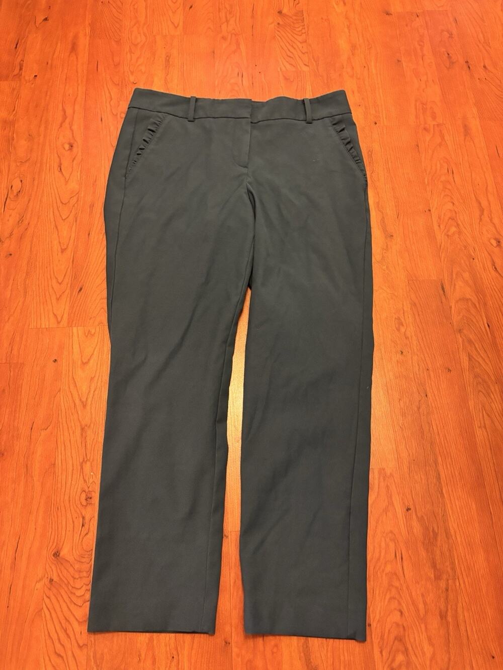 Talbots Teal Ruffled Dress pants Classy Straight Leg Women’s Size 8